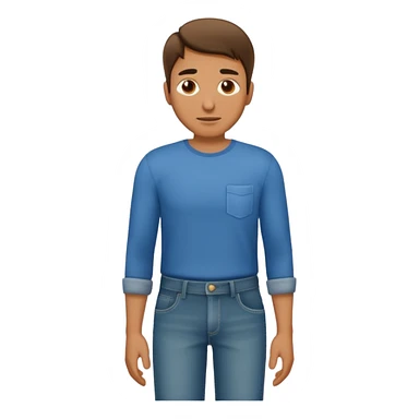 man showing his pockets sticker