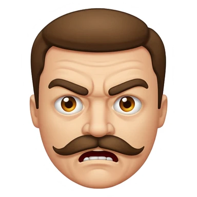 mustached angry man sticker