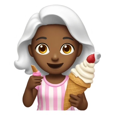 girl enjoying ice cream treat sticker