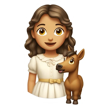 Niña con caballo ondulado  sticker