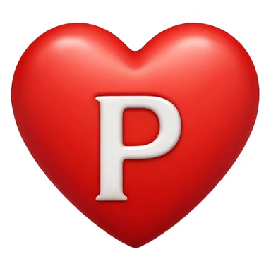 Corazón rojo con la letra P sticker
