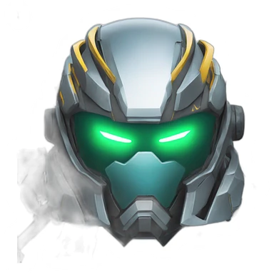 futuristic armored Omega Energy helm radiating energy sticker