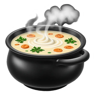Realistic Soup in a black bowl   sticker