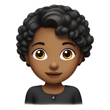 5 year old cute brown girl with black hair sticker