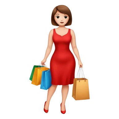 Pretty, slightly curvy white woman with short brown hair shopping sticker