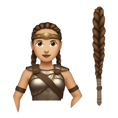 Girl gladiator with French braids, brown hair and sunglasses sticker