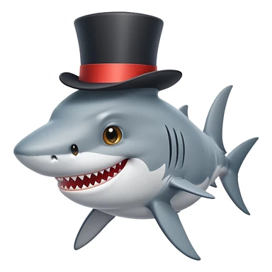 Shark with a top ha sticker