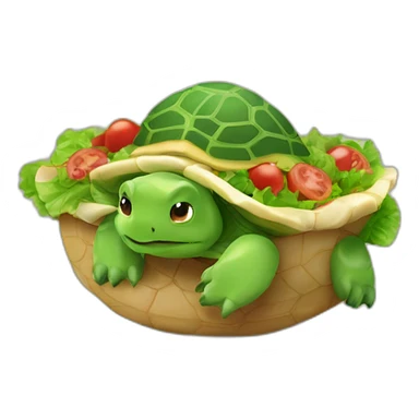 Tortue mangeant une salade sticker