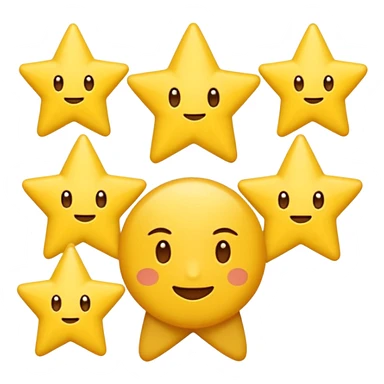 Centang berwarna putih berada di dalam bintang warma kuning sudutnya sepuluh sticker