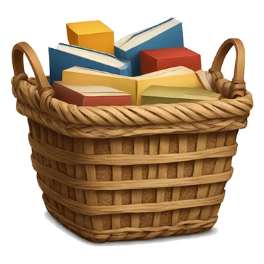 basket with books inside  sticker