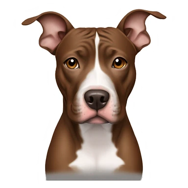 Brown pit bull thin white nose stripe sticker