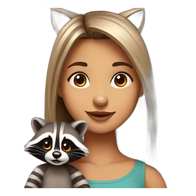Racoon with girl racoon sticker