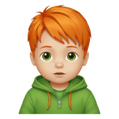 orange hair baby green outfit sticker