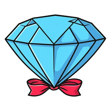 diamond with ribbon sticker