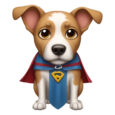 Dog wearing cape sticker
