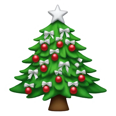 Christmas tree with White bows  sticker