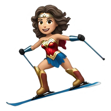 Wonder woman qui fait du ski alpin sticker