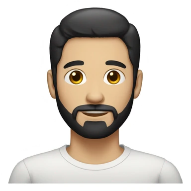 white Man with short black hair and circle beard sticker