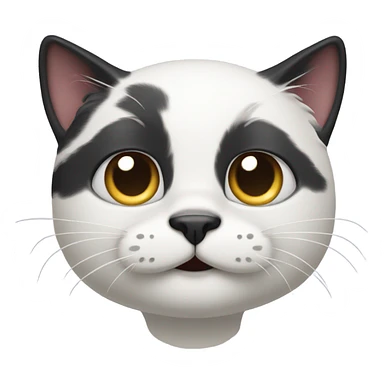 Black and white cat with mustache  sticker