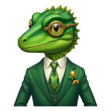rich capitalist lizard king sticker
