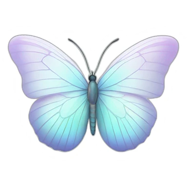 Pastel white iridescent butterfly sticker