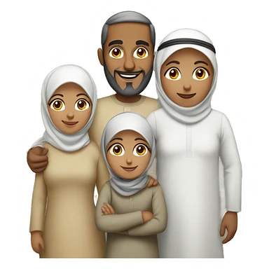 A Muslim family of five  sticker