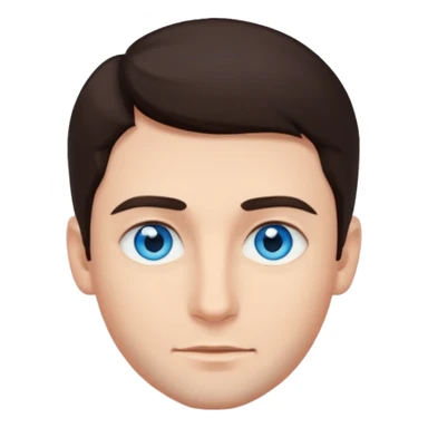 homme yeux bleu azur cheveux brun foncé sticker