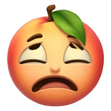 a crying peach sticker