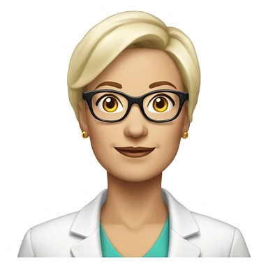 Middle aged white lesbian woman realtor with glasses and short hair sticker