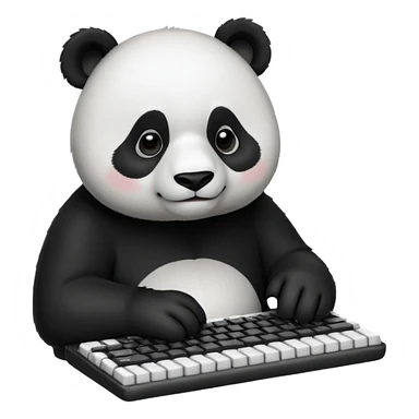 Panda writing code sticker