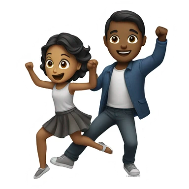 Girl and boy dancing  sticker