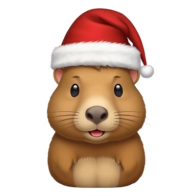 Capybara con gorrito de navidad emoji para Whatsapp  sticker
