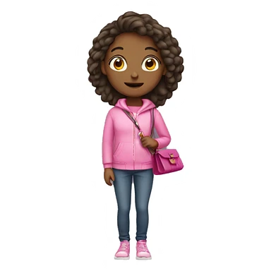 Girl wearing pink with purse sticker