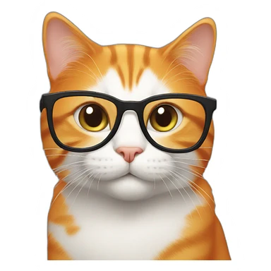 orange cat with glasses sticker