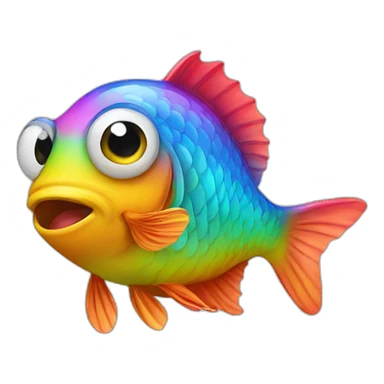 Fish with a rainbow hat sticker