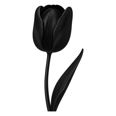 a black tulip, sleek and mysterious, gothic vibe, elegant and dark sticker