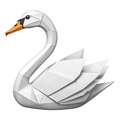 Origami swan only white. sticker