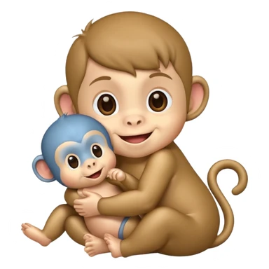 Baby with Monkey. sticker
