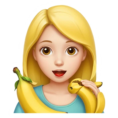 girl eating banana close up sticker