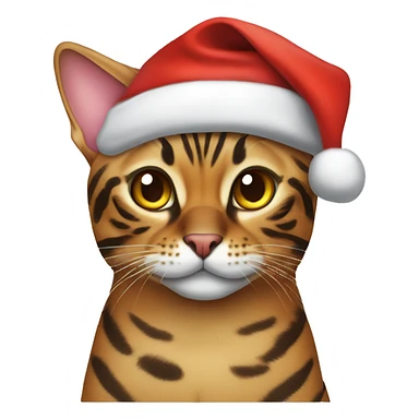 Bengal cat wearing Santa hat sticker