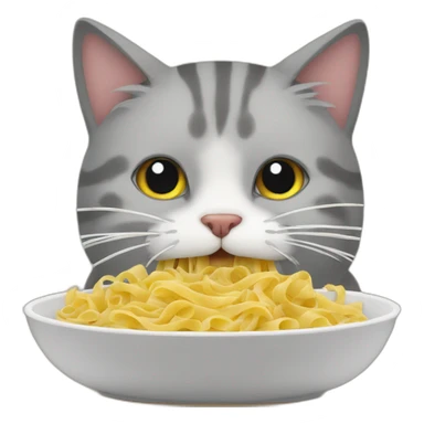cat eating pasta sticker