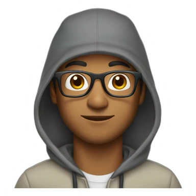 brown man with glasses, cap and hoodie sticker