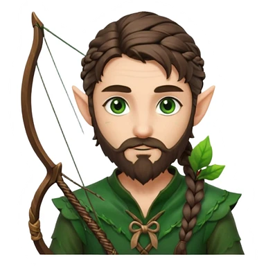 Forest elf with braided beard and bow sticker