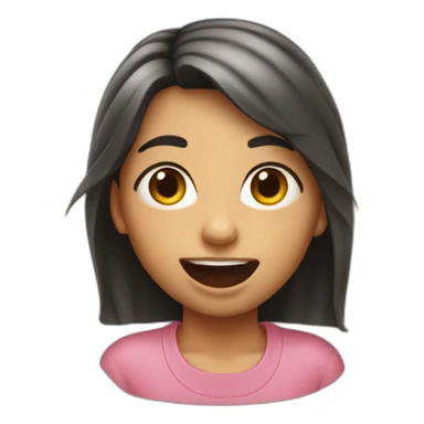 Girl sticking her tongue out, angled shot sticker