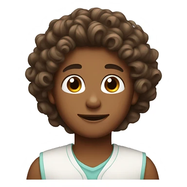 make a boy with curly brown hair doing his skincare sticker
