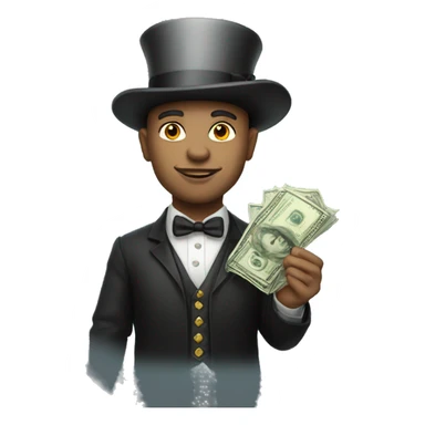 Light skin magician whit money bag  sticker