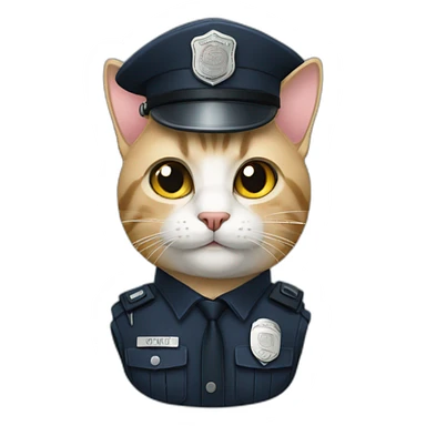 cat - police officer sticker