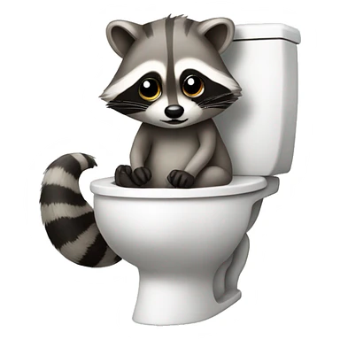 Raccoon sitting on toilet  sticker