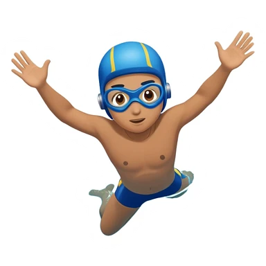 determined pool diver dives into a pool of confidence blue water underneath  sticker