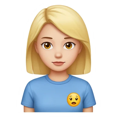 Naked but wearing shirt emoji girl sticker